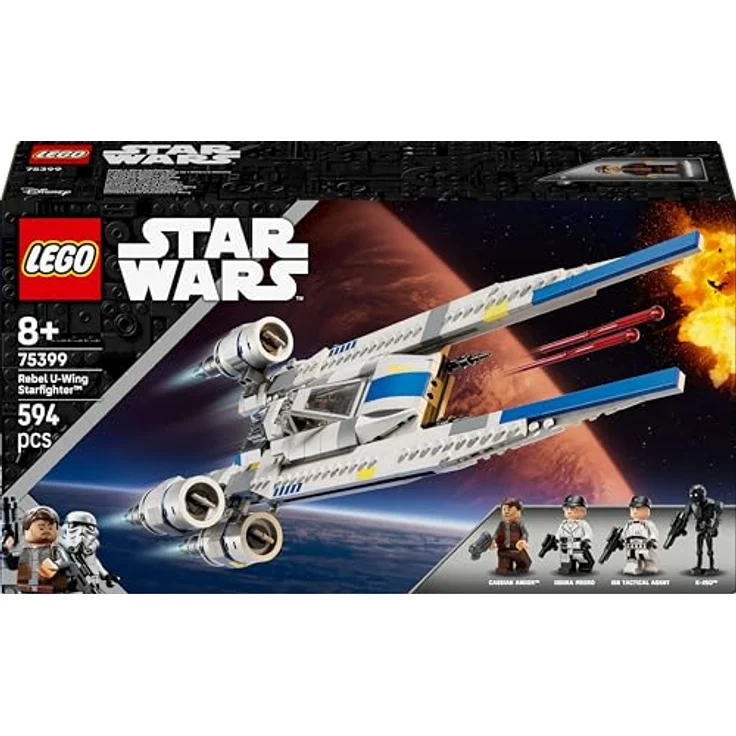 LEGO Star Wars™ 75399 Rebel U-Wing Starfighter Bausatz, 594 Teile, mit 3 Minifiguren und K-2SO, Mehrfarbig – Bild 9
