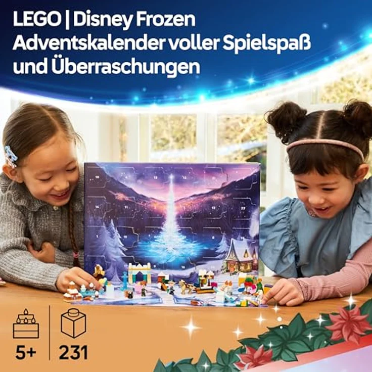 LEGO Adventskalender 2025 (LEGO Disney, 43273), inklusive festlichen Disney-Prinzessinnen-Motiven, für Kinder ab 5 Jahren, handlich und leicht, 415 g – Bild 2
