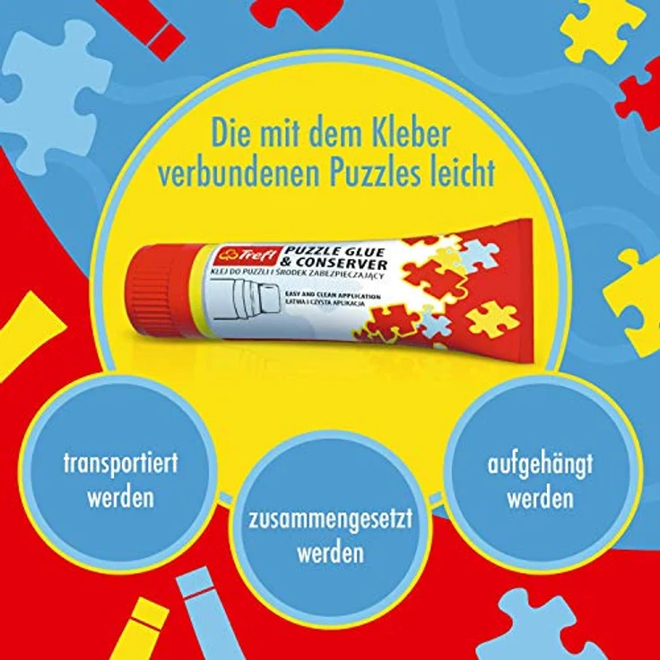 Trefl 90721 - Puzzle-Kleber, Puzzle Glue & Conserver mit Schwammapplikator, 70 ml – Bild 7