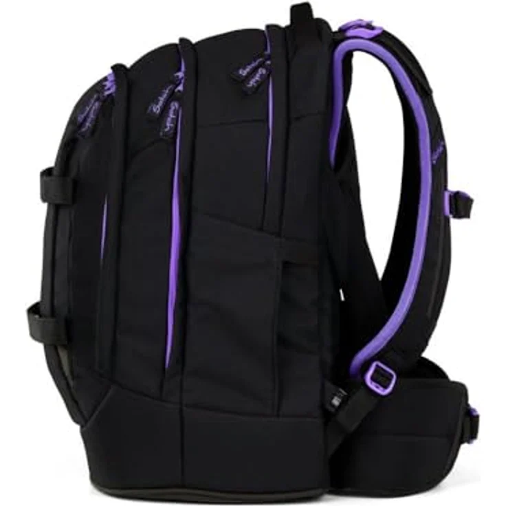 Satch pack Schulrucksack Set 2tlg. inkl. Schlamperbox, innovative 3D Soft-Mesh Rückensystem, Purple Phantom – Bild 3