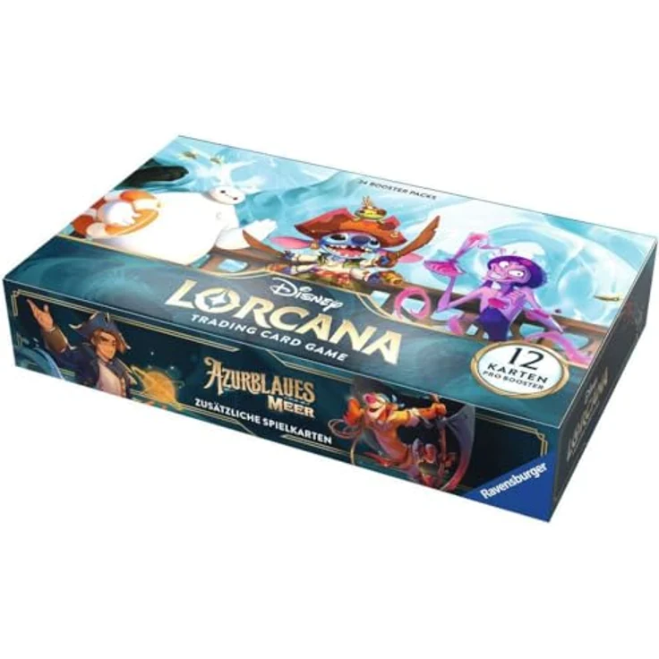 Ravensburger Disney Lorcana TCG Azurblaues Meer Booster Display (24) *Deutsche Edition*, Sammelkarten mit 12 zufälligen Karten pro Booster Pack – Bild 1