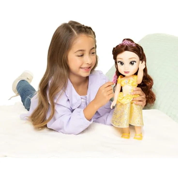 Jakks Pacific Babypuppe Disney Princess - Meine Freundin Belle, ca. 35 cm, mit gelbem Prinzessinnenkleid und funkelndem Diadem – Bild 2