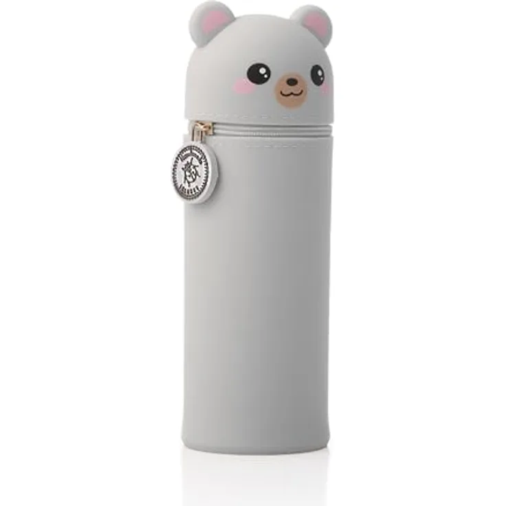 Lulubug Silikon Federmäppchen - Eisbär | Federtasche aus weichem Silikon für Stifte | Federmappe und Stiftehalter | Mäppchen Tiere, Schlampermäppchen