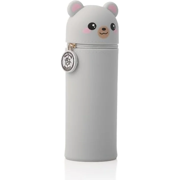 Lulubug Silikon Federmäppchen - Eisbär | Federtasche aus weichem Silikon für Stifte | Federmappe und Stiftehalter | Mäppchen Tiere, Schlampermäppchen – Bild 1