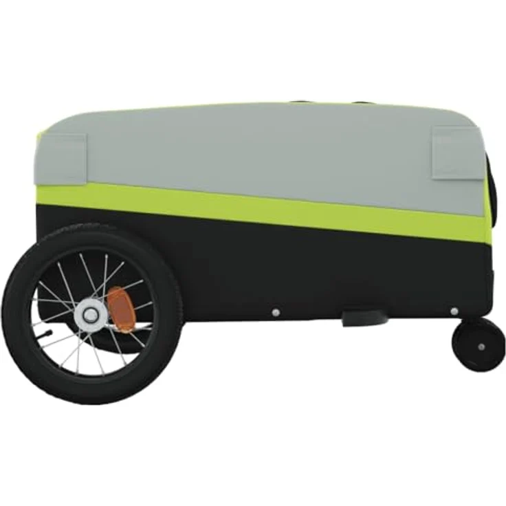 vidaXL Fahrradlastenanhänger Fahrradanhänger Schwarz und Grün 30 kg Eisen, Robustes Material, Praktisches Design, Cleveres Design – Bild 8