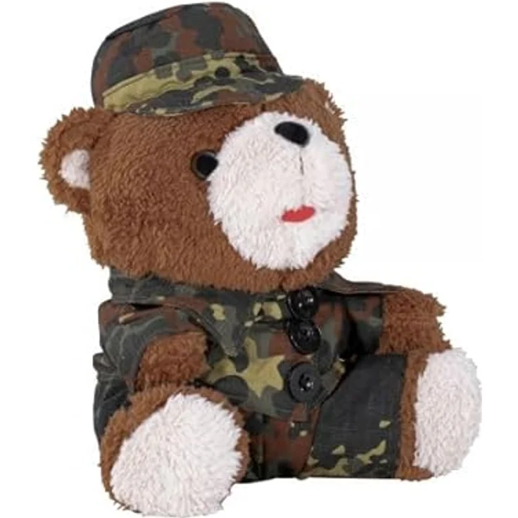 MFH Kuscheltier Teddybär, 28 cm, mit Anzug und Mütze, flecktarn – Bild 2