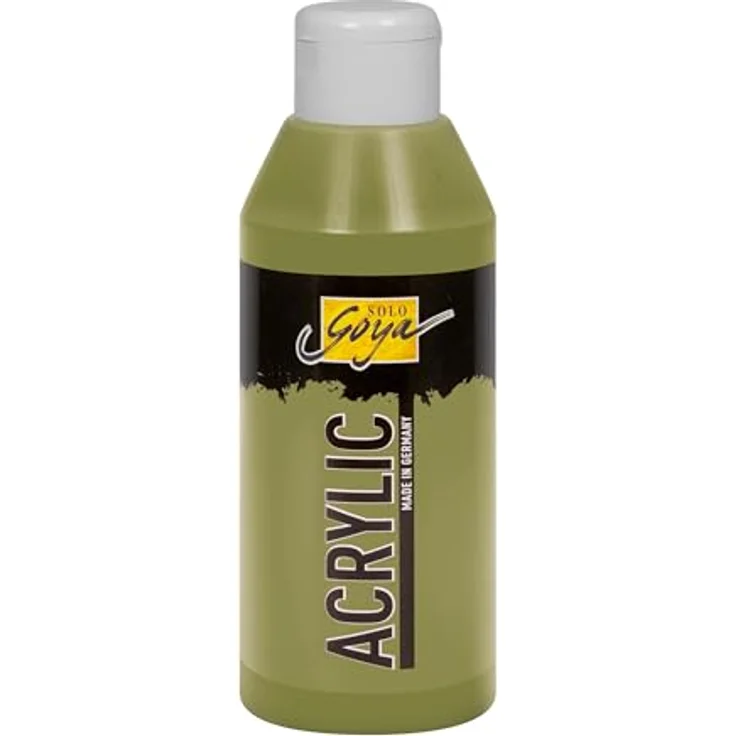 KREUL Solo Goya Acrylic, Acrylfarbe grüne Erde, 250 ml, hochpigmentiert, wasserbasierend, schnell matt trocknend, gut deckend, wasserfest – Bild 1