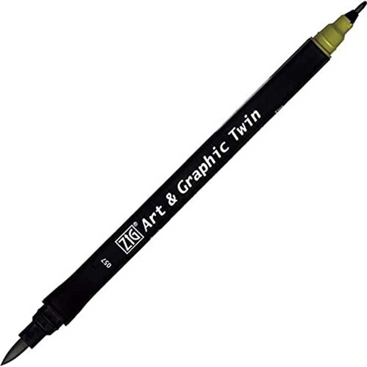 ZIG Art and Graphic Twin Tip Bürste Marker 057 Olive Green