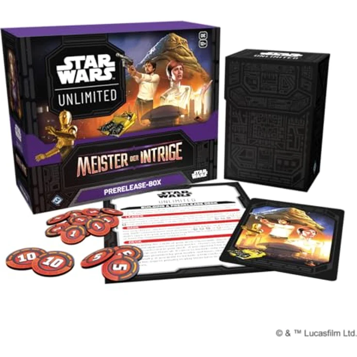 Asmodee FFG Star Wars: Unlimited TCG - Pre Release Box "Meister der Intrige" mit 6 Booster Packs, exklusive Promo-Karten und komplettes Turnier-Kit, für 2+ Spieler, ab 12 Jahren, Deutsch – Bild 4