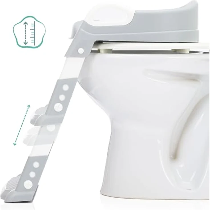Fillikid Toilettentrainer Ben Exklusiv, höhenverstellbar und faltbar, mit integrierter Treppe, weiß/grau – Bild 5