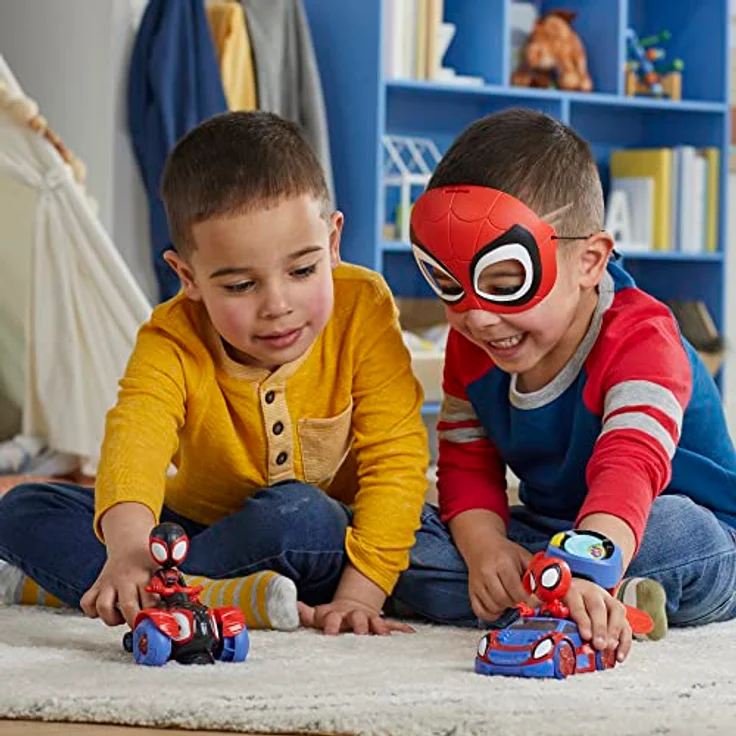 Spidey and his Amazing Friends Spidey Superbox, Rollenspiel-Fahrzeug-Set mit 2 Figuren, Spidey-Maske und Transmitter-Armband, exklusiv bei Amazon – Bild 5