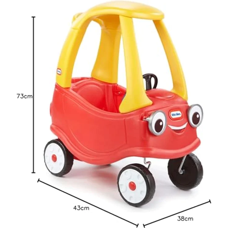 Little Tikes Cozy Coupe, Rutschauto mit abnehmbaren Boden, funktionierender Hupe und Griff für Schiebefahrten, rot – Bild 9