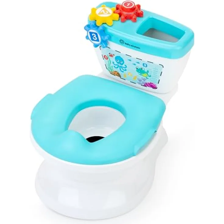 Baby Einstein Geared for Success 2-in-1 Töpfchentrainingssystem, ab 18 Monaten, mit Musik und drehenden Zahnrädern, geeignet für runde und ovale Toiletten