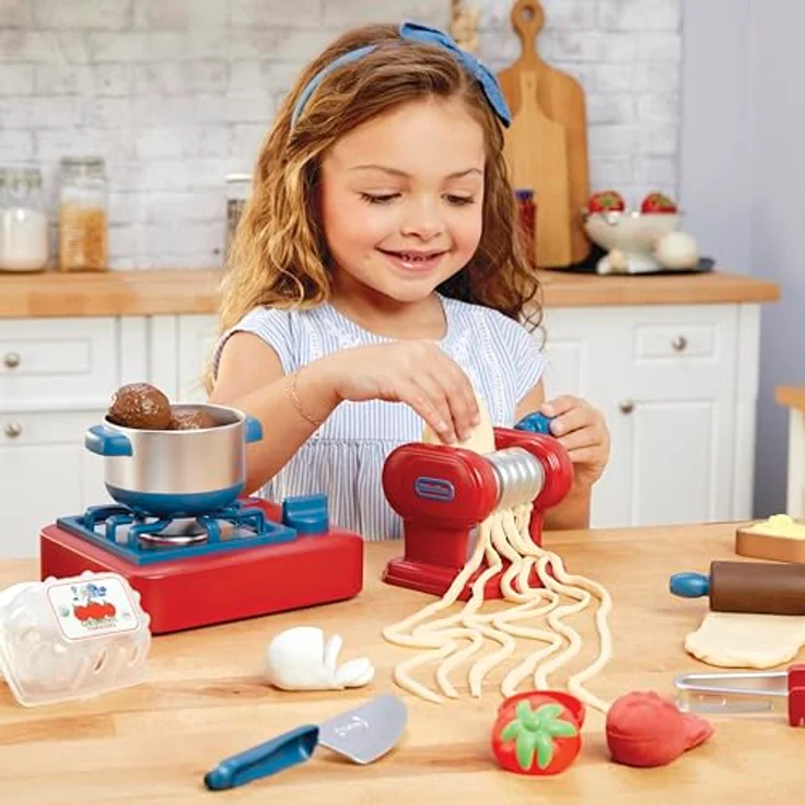 Little Tikes Creative Chefs Italian Restaurant Kit, Rollenspiel-Kochset mit funktionierender Nudelmaschine und 33 realistischen Utensilien, geeignet für Kinder ab 3 Jahren – Bild 4