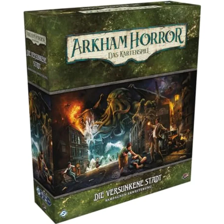Fantasy Flight Games Arkham Horror: Die versunkene Stadt, Kampagnen-Erweiterung für 1-4 Spieler, Expertenspiel, Kartenspiel, Deutsch, 45-180 Minuten Spielzeit