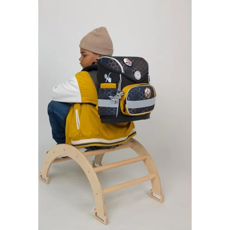 Belmil Compact mit Patches Schulranzen Set 5-teilig mit Brustgurt (405-41/AG/B/S) (Dragon) - Schulranzen-Set mit AGR Empfehlung, Fidlock Magnetverschluss, 19L Volumen – Bild 4
