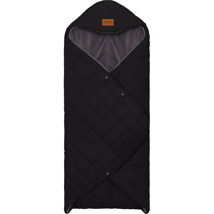 Fillikid Einschlagdecke Palü, Fußsack für Babyschalen und Babywannen, weich und pflegeleicht, 35 x 80 cm, schwarz
