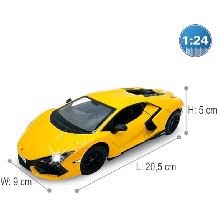Jamara Lamborghini Revuelto Diecast 1:24, ferngesteuertes Auto in gelb, inkl. Knopfzellen für Kinder ab 36 Monaten – Bild 3
