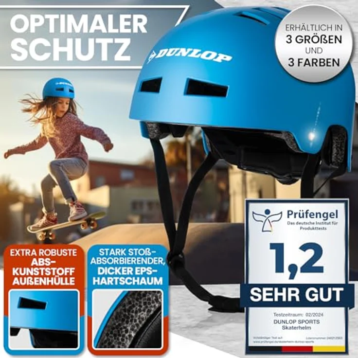 Dunlop Sports Urban Cool Pro Fahrradhelm - Test Sehr Gut - Leicht & Robust, 14-fach Belüftet, Schnellverschluss, Auto Kopfanpassung (Blau, L (58-61cm)) – Bild 2