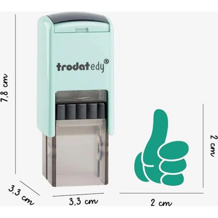 trodat edy®Fix Motivstempel Daumen 2,0 x 2,0 cm, grün, pastell-grünes Gehäuse, 1 St. – Bild 3