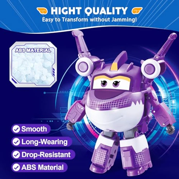 Super Wings Transformable Spielzeug Sally, 2 in 1 Action Figur, 12,7 cm Pterosaurier-Flugzeug-Roboter, für Jungen und Mädchen ab 3 Jahren – Bild 4