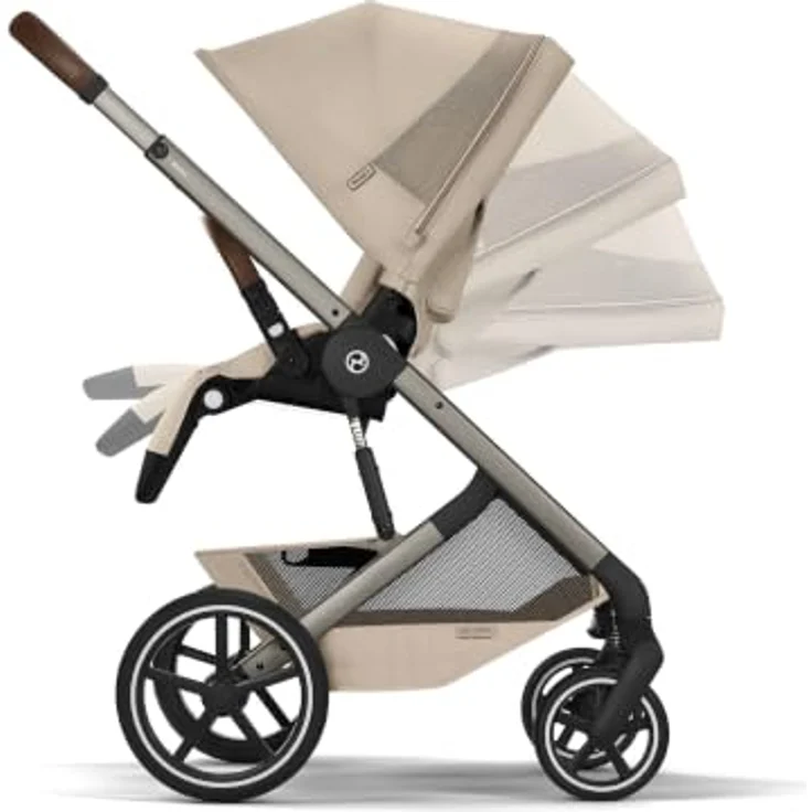 Cybex Balios S Lux Kinderwagen mit faltbarer Babywanne, komfortabel und kompakt, Almond Beige – Bild 3