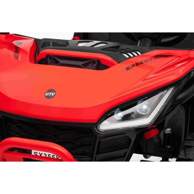 Beneo Motors T-REX Ride 24V Kinder Elektroauto 2-Sitzer 4×4 mit Fernbedienung, Lithium Akku 21,6V/5Ah, LED-Leuchten, MP3/USB/AUX – Rouge – Bild 3
