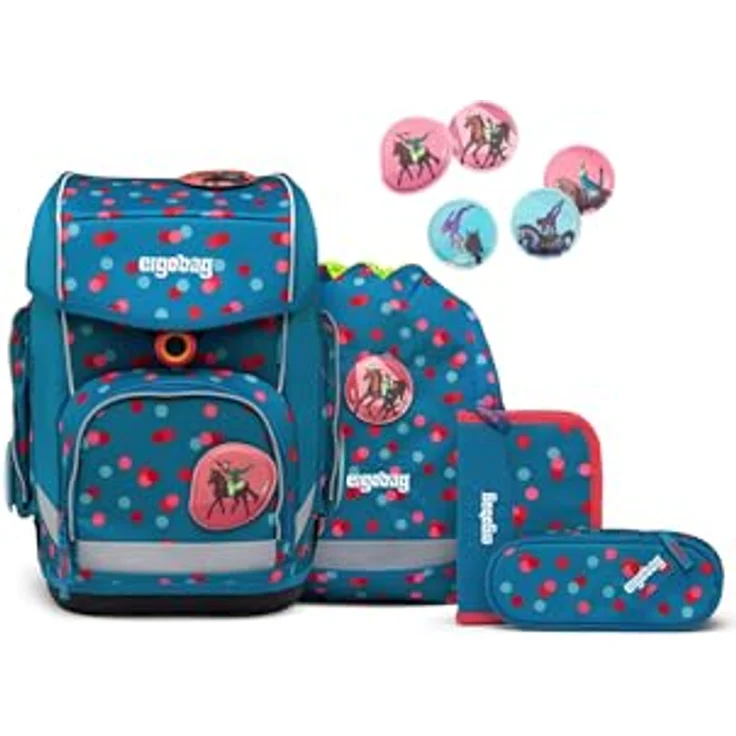 ergobag Schulranzen Set Cubo VoltiBär 5-teilig, ergonomisch, reflektierend, ab 1. Klasse, 19 Liter, 1100 g, PFC-frei – Bild 1