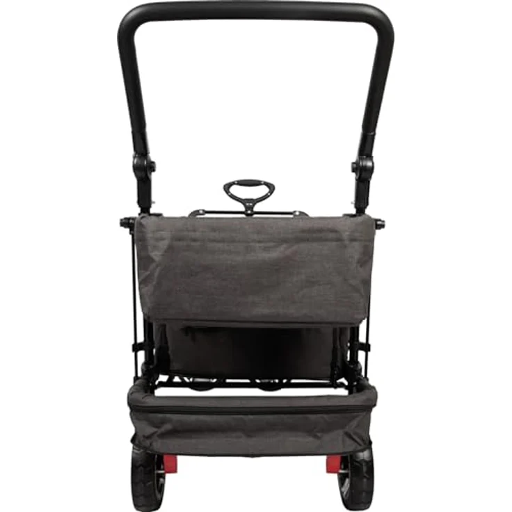 small foot Bollerwagen mit Dach, Ablagekorb, Regenschutz & Transporttasche, bis 80 kg belastbar - Schwarz – Bild 13