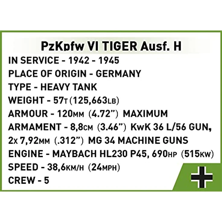 Cobi Historical Collection 2556 Panzerkampfwagen VI Tiger 131 – Bild 12