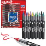 Sharpie Creative Marker Acryl-Farbstifte, 12er Set wasserbasierte Farbmarker mit Pinselspitze für kreative Projekte, gemischte Farben