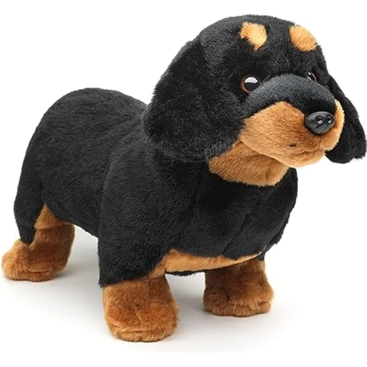 Uni-Toys - Dackel, stehend (ohne Leine) - 28 cm (Länge) - Plüsch-Hund, Haustier - Plüschtier, Kuscheltier
