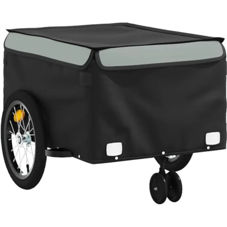 vidaXL Fahrradkinderanhänger, robust und vielseitig, schwarz und grau – Bild 4