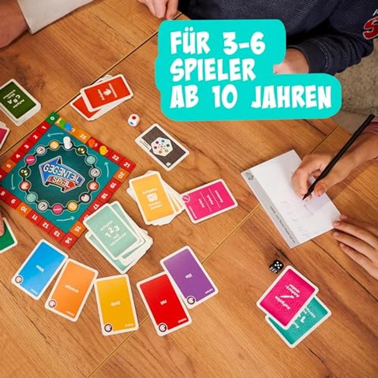 Noris Gegenteil Spiel - verrücktes Konzentrationsspiel für Kinder und Erwachsene, kombinierbar mit Kartenspiel, ab 10 Jahre – Bild 4
