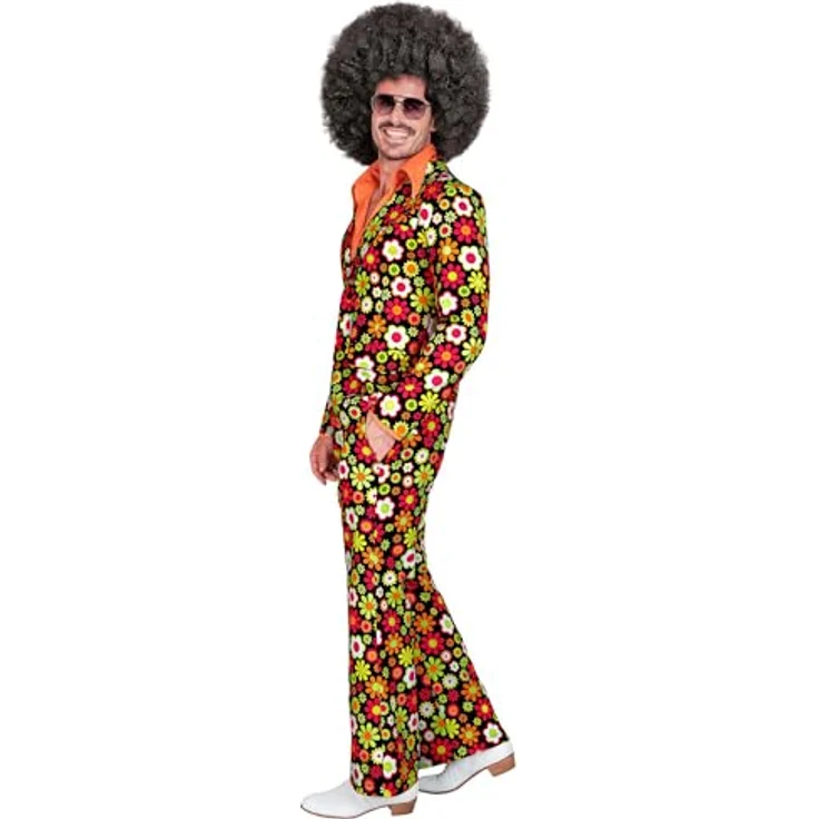 WIDMANN Kostüm 60er Jahre Anzug, Hippie Jackett und Hose, Flower Power Design, Größe L – Bild 2