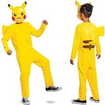 Disguise Pokémon Pikachu-Kostüm, offizieller gelber Overall mit Maske, 100% Polyester, Größe XS für Kinder 4-6 Jahre