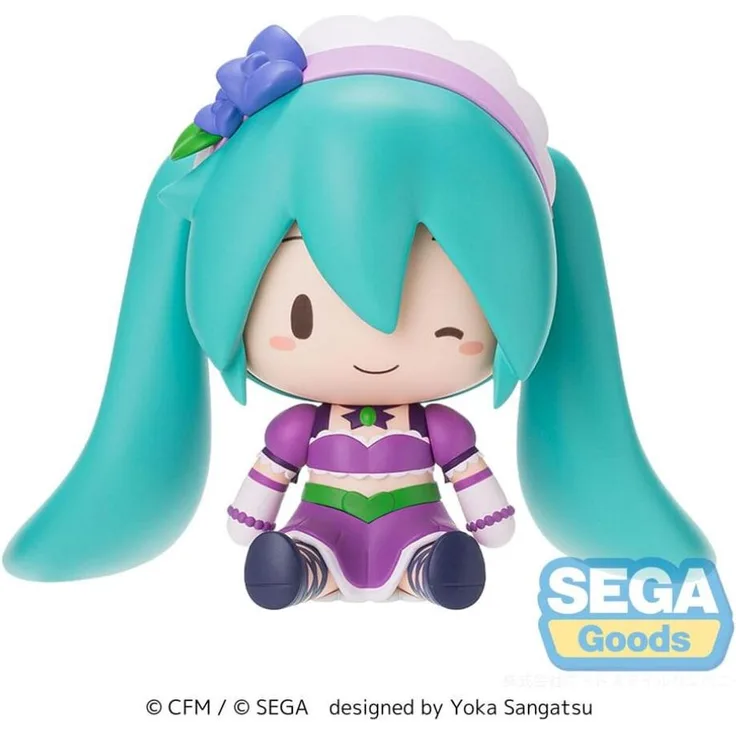 Sega Goods Character Vocal Series 01: Hatsune Miku Fuwa Petit Chibi Figur, 8 cm, Sparkly Purple
