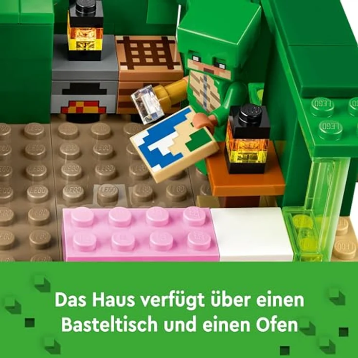 LEGO Minecraft Das Schildkrötenstrandhaus, Spielzeug-Haus mit Zubehör für Mädchen und Jungen ab 8 Jahren, Set mit Tieren und Figuren aus dem Videospiel, Geschenk für Gamer 21254 – Bild 3