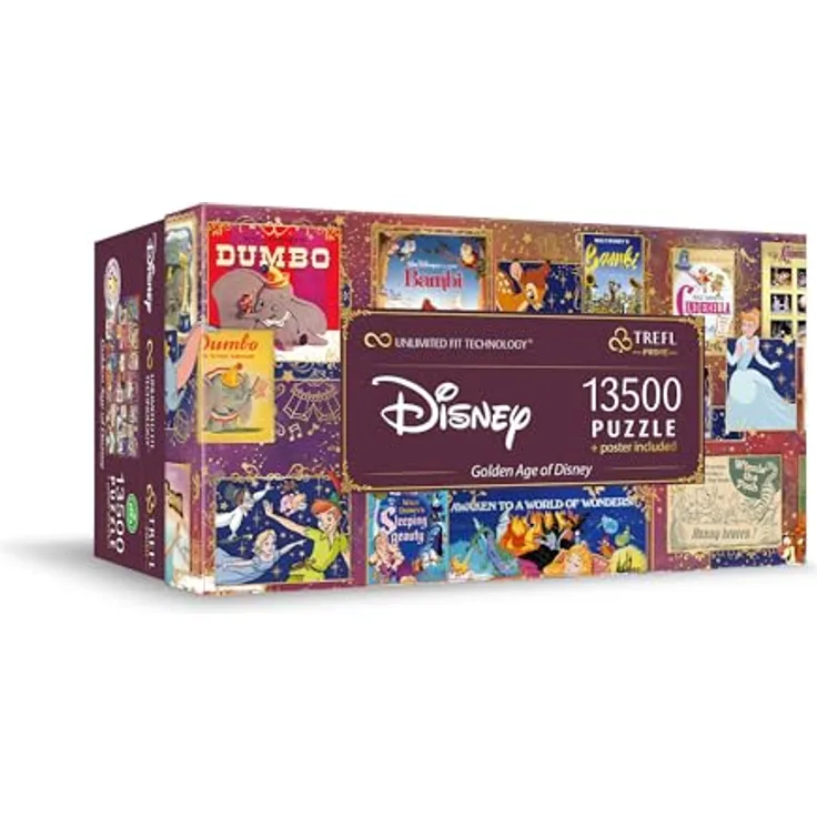 Trefl 81026 Disney Prime UFT Puzzle, Golden Age of Disney-13500 Teile, Extra Large, Dickste Pappe, Bio, EKO, Mehrfarben