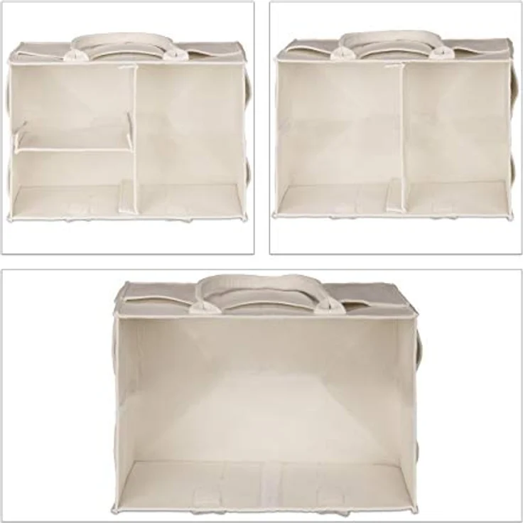 relaxdays Wickeltasche Baby Windel Caddy, Filz Organizer mit 11 Fächern, Beige – Bild 6