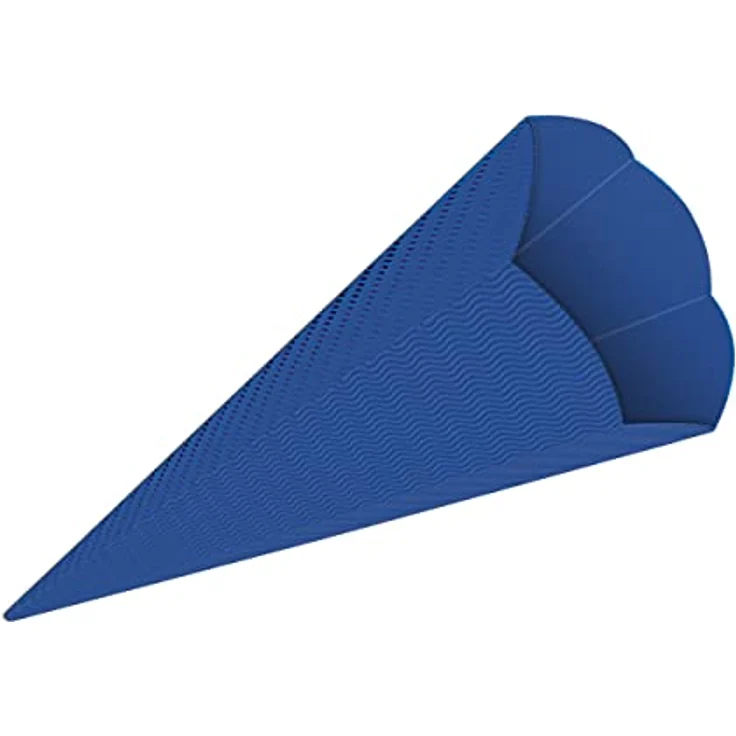 itenga Schultüten Rohling aus 3D-Colorwellpappe, 68 cm hoch, 6-eckig, blau – Bild 1