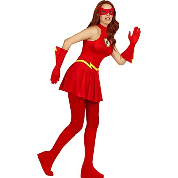 Funidelia Flash Kostüm für Damen Superhelden, DC Comics - Kostüme & Verkleidung für Partys, Karneval & Halloween - Größe S, Rot – Bild 3