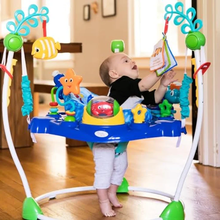 Baby Einstein, Neptune's Ocean Discovery Spring- und Spielcenter mit abnehmbare Spielzeuge, 360° drehba Hopser, Höhenverstellbar, Spricht 3 Sprachen, Babyspielzeug ab 6 Monaten – Bild 13