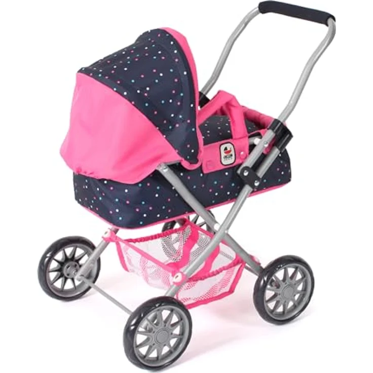 Bayer Chic 2000 - Puppenwagen Smarty, Kleiner Puppenwagen für Kinder ab 2 Jahren, Konfetti, pink, 555-84 – Bild 3