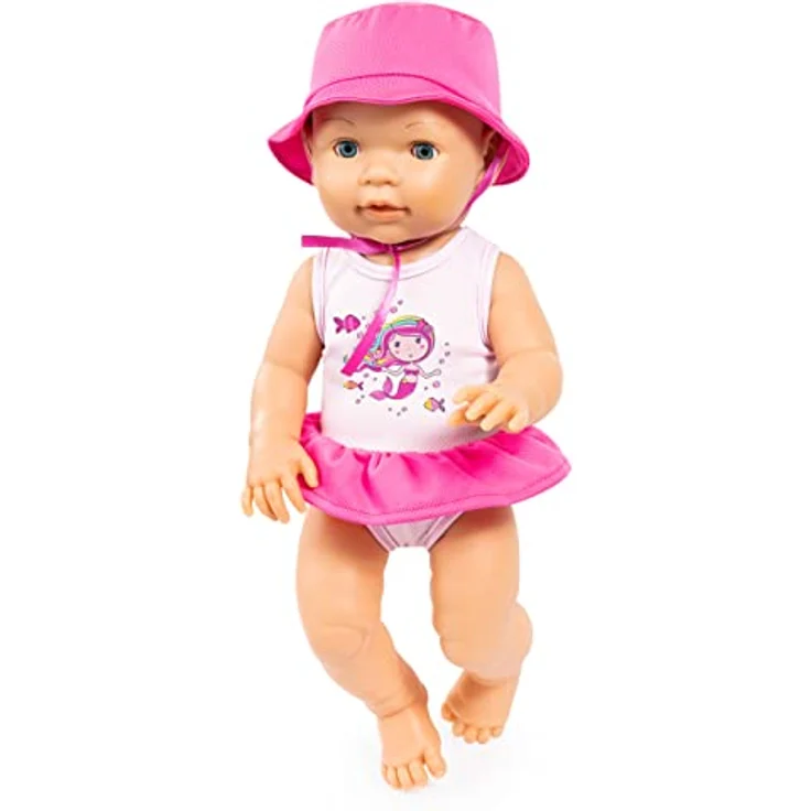 Bayer Puppenkleidung Badeanzug 38-42 cm (Set, 2-tlg), Meerjungfrauenmotiv, fröhlicher Farbmix – Bild 2