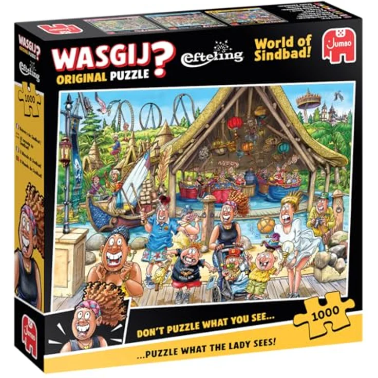 Wasgij Original Efteling - Die Welt von Sindbad, 1000 Teile Puzzle mit einzigartigem Konzept für Erwachsene, Größe 68 x 49 cm – Bild 1