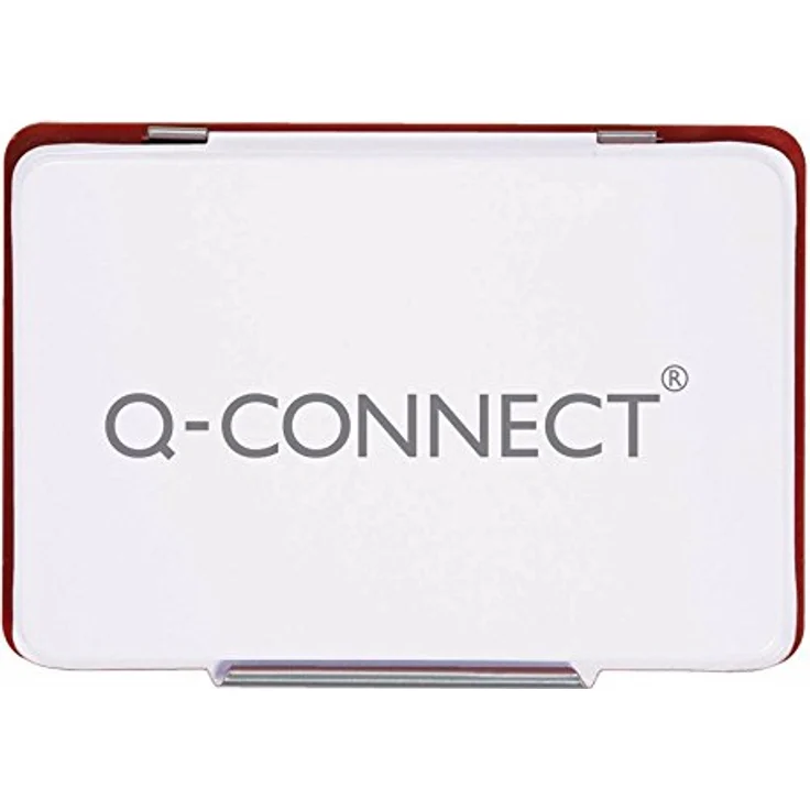 Q-Connect KF16316 Stempelkissen, rot, 9 x 5,5 cm im Metalletui, vorgetränkt – Bild 2