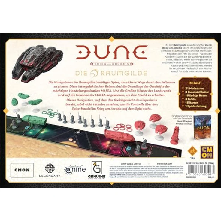 CMON, Dune: Krieg um Arrakis – Die Raumgilde, Erweiterung, Expertenspiel, Strategiespiel, 2-4 Spieler, Ab 14+ Jahren, 120 Minuten, Deutsch, Brettspiel – Bild 4