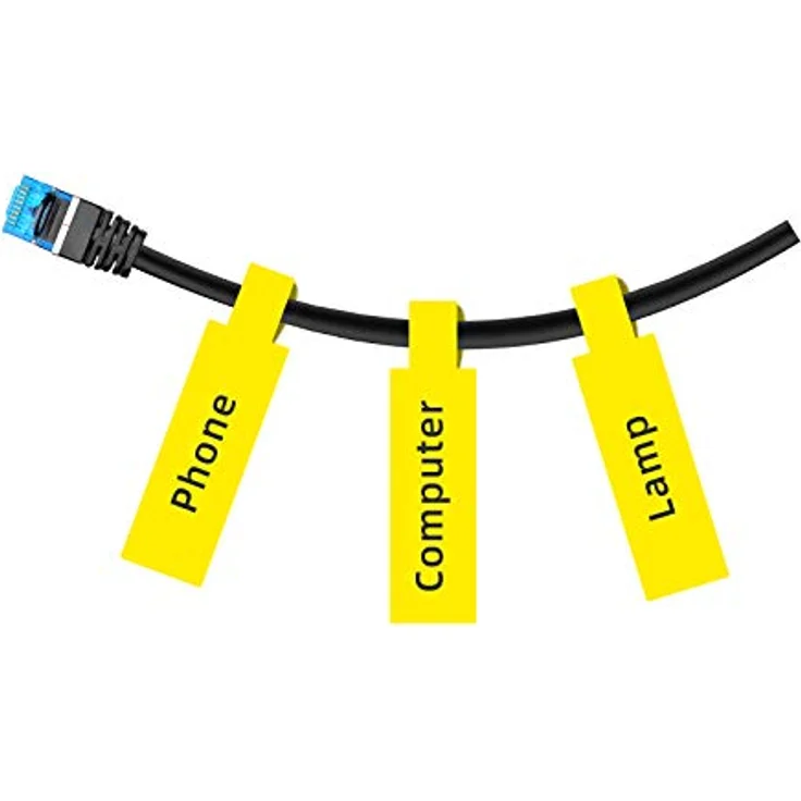NIIMBOT Kabeletikettenband (1,2 cm x 10,9 cm) Drucker Aufkleber Papier mit Selbstklebend für D11/D110/D101 Etikettenmacher, 1 Rolle für 65 Stück (gelb) – Bild 1