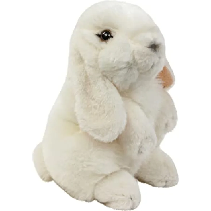 Teddys Rothenburg Kuscheltier Hase, 18 cm sitzend, weiß, waschbar bis 30°C, plüschig
